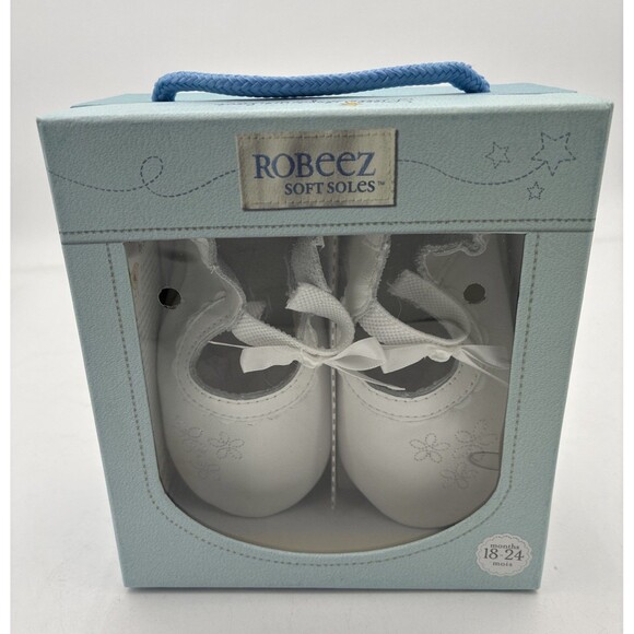 ROBeez Soft Soles SPEC OCCAS White GIRLS  18- 24 Months - Picture 1 of 7